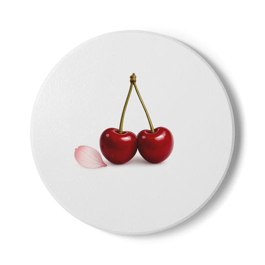 Cherry Blossom Ceramic Coaster — Floral Sakura Drink Coaster